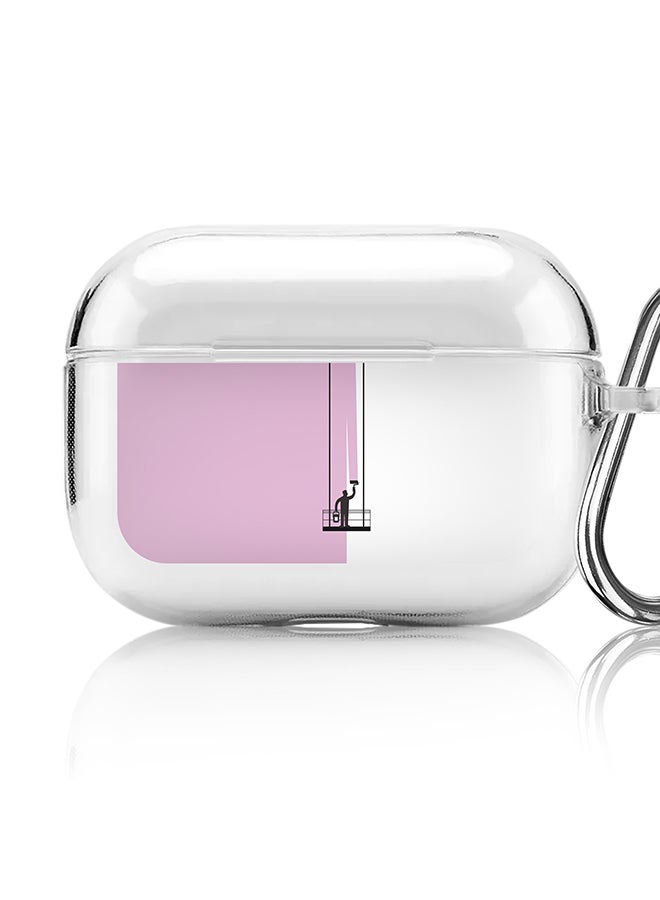 Stylizedd Classic Clear printed Case for Apple AirPods Pro 2nd Generation Thin Transparent Cover [Designed for Apple AirPods Pro 2nd Generation] - Paint Hanger (Pink) - Image 1