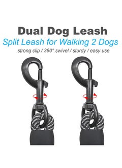 Mycicy 5 FT Double Dog Leash Coupler, Tandem Leash for Two Dogs, No Tangle 360° Swivel Rotation Dual Strong Dog Leash Splitter, for Large Medium Strong Puppy Dogs (3/8 inch- Black) - pzsku/ZA752AA9DE151599DF07EZ/45/_/1737032179/61c3ab75-eff1-42e9-8c30-99b4af49de1a