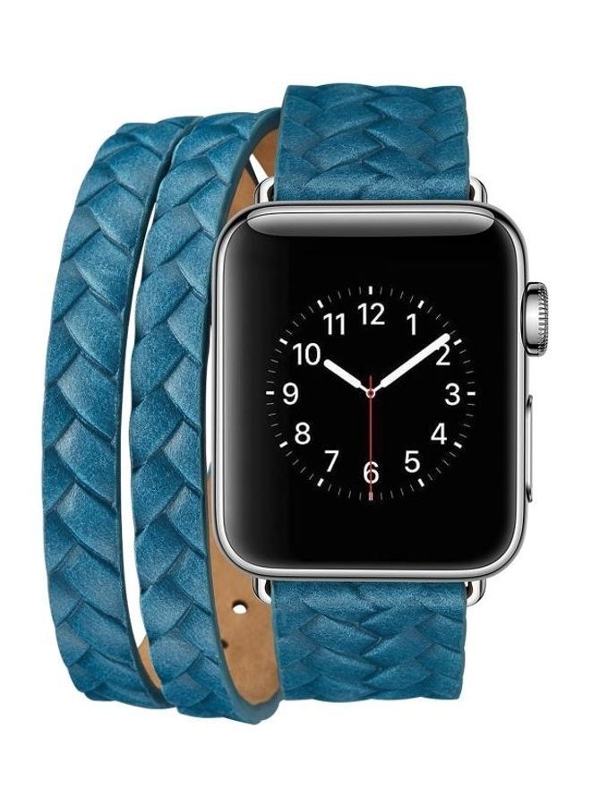 Ethnic Replacement Watchband For Apple Watch Series 1/2/3/4/5/6/7/SE 38/40/41mm Blue - Image 3