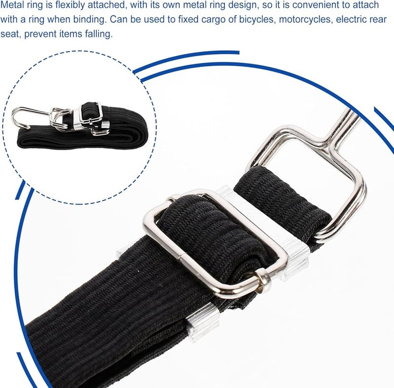 حزام ربط حمولة مرن عالي القوة للأمتعة الدراجات النارية والدراجات الهوائية باللون الأسود - Image 5