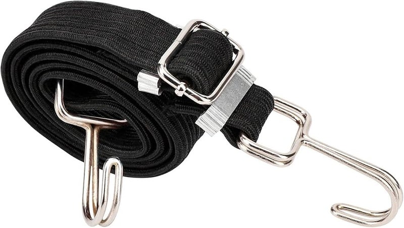 حزام ربط حمولة مرن عالي القوة للأمتعة الدراجات النارية والدراجات الهوائية باللون الأسود - Image 2