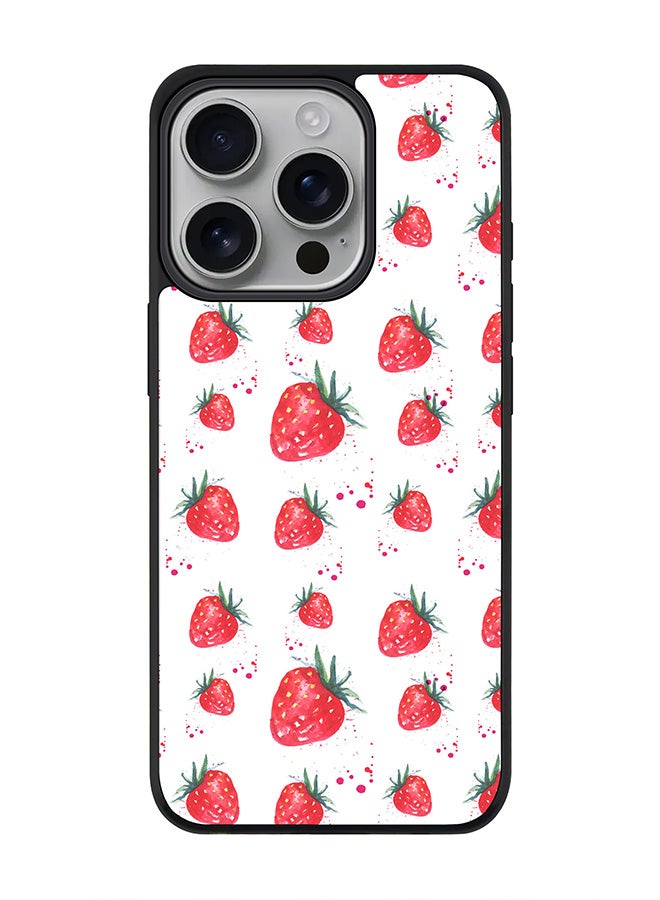 Stylizedd For iPhone 16 Pro Case [Compatible with MagSafe] Slim Magnetic cover Phone Case iPhone 16 Pro -Dripping Strawberries - Image 1