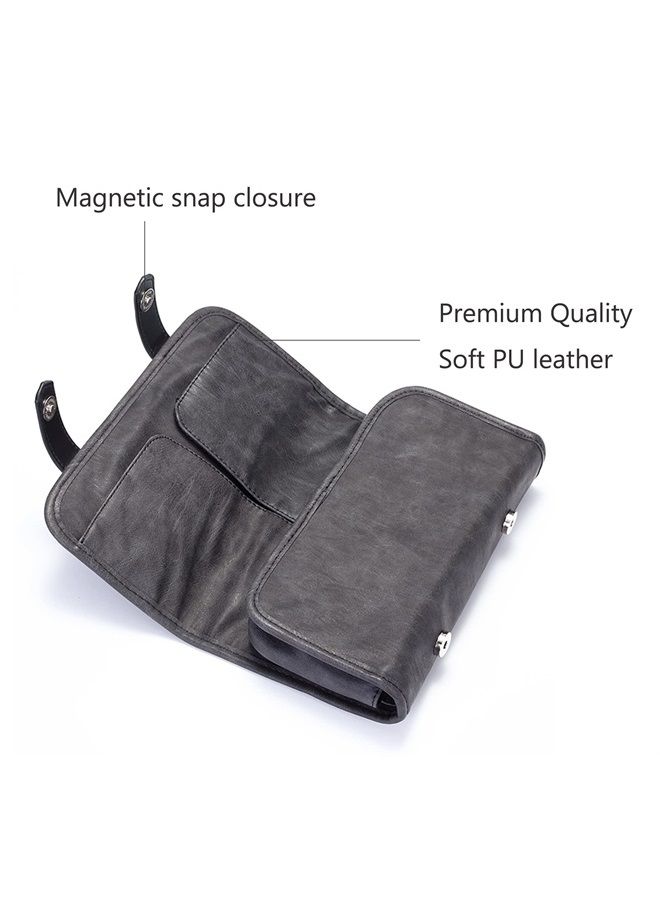Perfehair Scissor Cases for Hairstylists, Professional Hair Cutting Barber Grooming Shear Tools Holder Pouch Carrying Bag, Pu Synthetic Leather,Black - Image 4