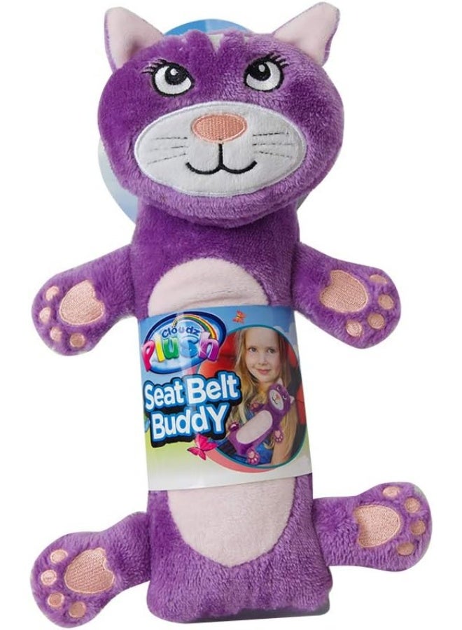 Cloudz Kids Plush Seat Belt Buddy XL Travel Pillow - Cat - Image 1