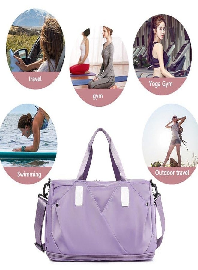 Handcuffs Duffle Bag for Men & Women | Waterproof Gym Bag with Shoe Compartment, Adjustable Shoulder Strap & Wet Pockets | Travel | Workout | Overnight & Weekend Duffel Bags | Trolley Sleeves (Purple) - Image 3