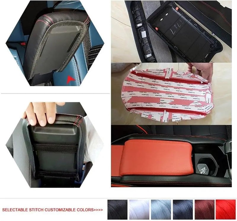 QASULER Black PU Leather Armrest Cover for VW Golf 7 - Image 5