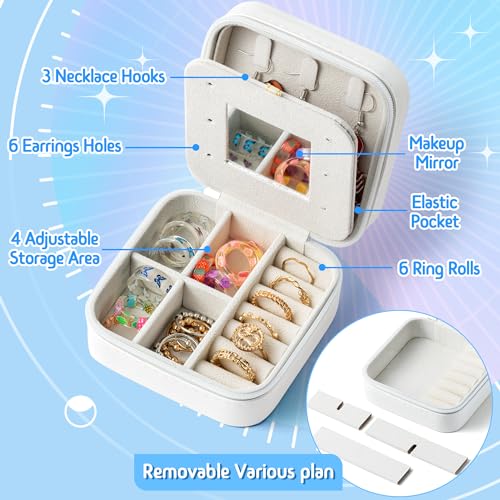 K1tpde Zodiac Travel Jewelry Case for Women, Small Organizer Box for Ring Earring Pendant Necklace Bracelet, Birthday Gifts for Mom, Lover, Capricorn - Image 3