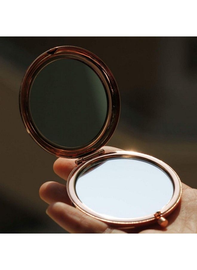 BLUE LEAVES - Fun Birthday Gifts For Womenluck This Sht Makeup Mirror Rose Goldfunny Birthday Mother'S Day Retirement Divorce For Women - Image 1