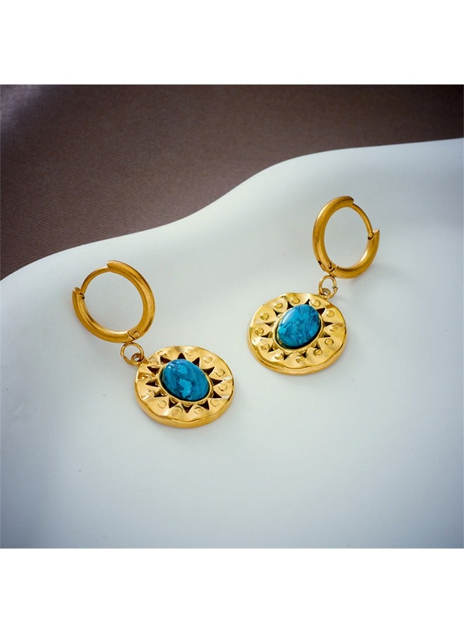 Beyond Turquoise Earrings for Women, Anti Rust and Anti Fading Hypoallergenic 14K Gold Earrings, Fashion Jewelry Gift (Golden) - Image 5