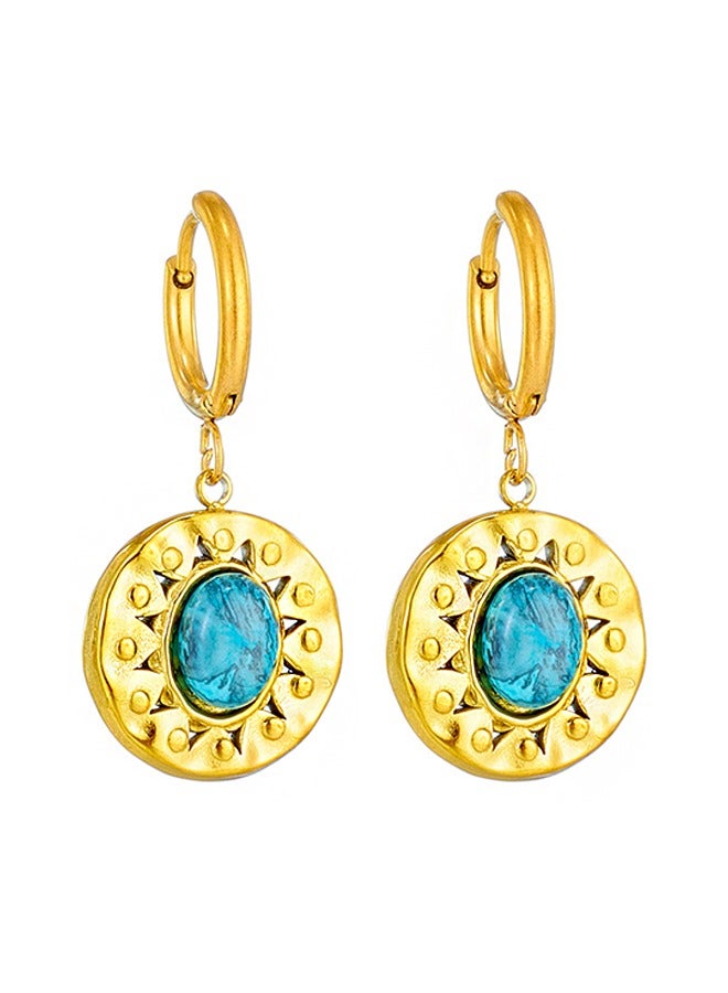 Beyond Turquoise Earrings for Women, Anti Rust and Anti Fading Hypoallergenic 14K Gold Earrings, Fashion Jewelry Gift (Golden) - Image 1