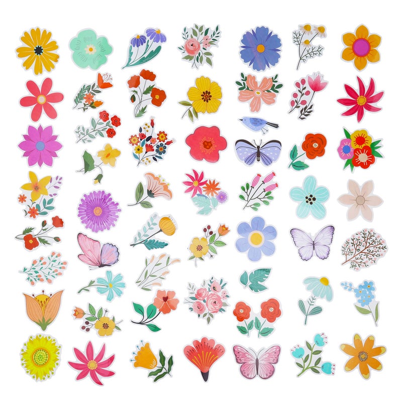 Cleverplay 100 Pack Flower Stickers  Flower Party Favors  Birthday Decorations Gifts - Image 2