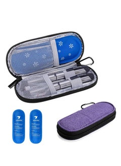 FLOWING DMG Insulin Cooler Bag, Insulated Diabetes Medication Travel Case with 2 Reusable Ice Packs, Medication Storage Box for Storing Insulin Pens and Other Diabetes Supplies  - Image 1