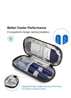 FLOWING DMG Insulin Cooler Bag, Insulated Diabetes Medication Travel Case with 2 Reusable Ice Packs, Medication Storage Box for Storing Insulin Pens and Other Diabetes Supplies  - Image 2