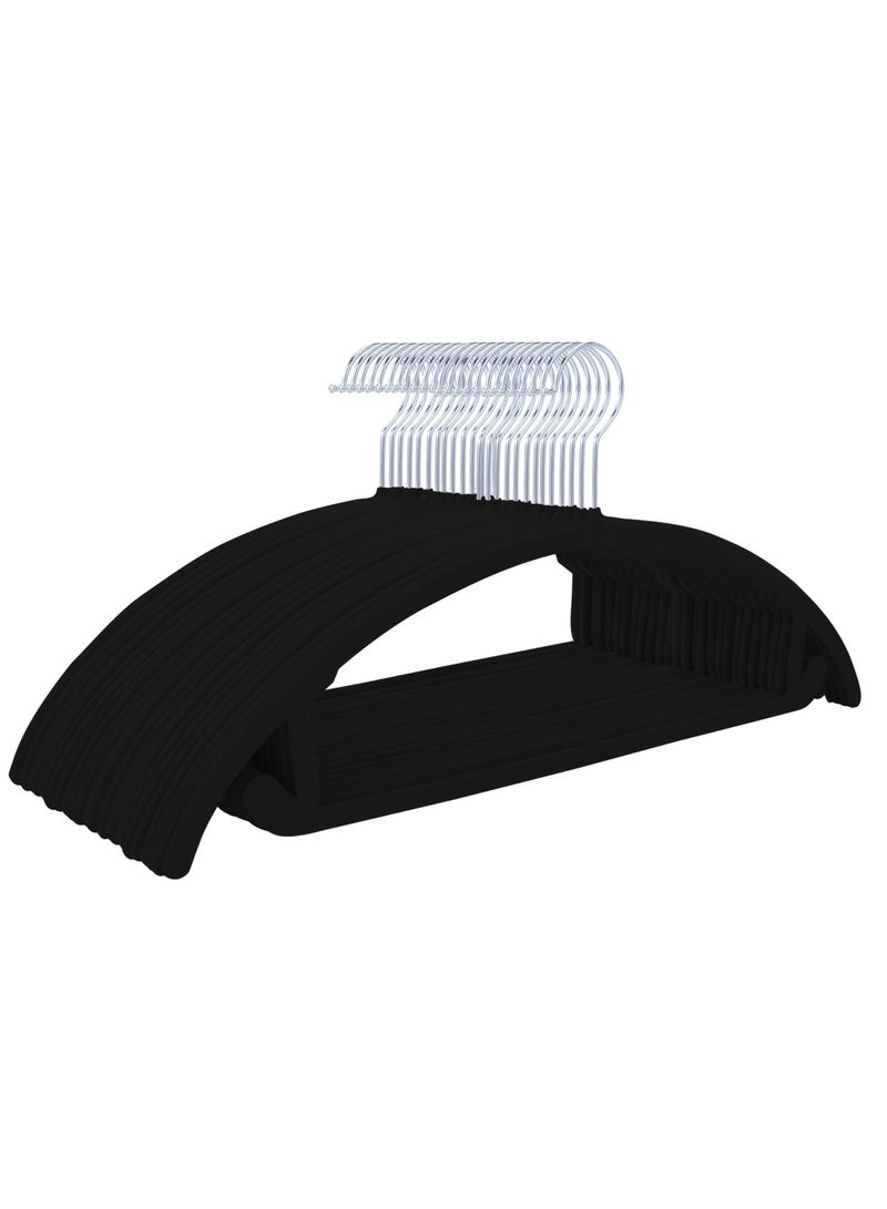 Aideli Pack of 20 Premium Velvet Hangers – Heavy-Duty, Non-Slip, Space-Saving Design with Chrome Hooks – Rounded Shoulders for Coats, Sweaters, Jackets & Pants - Image 1