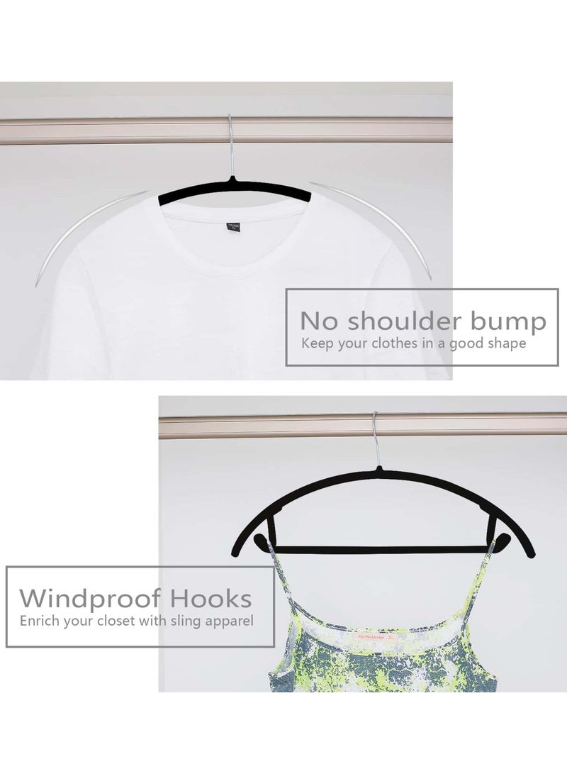 Aideli Pack of 20 Premium Velvet Hangers – Heavy-Duty, Non-Slip, Space-Saving Design with Chrome Hooks – Rounded Shoulders for Coats, Sweaters, Jackets & Pants - Image 4