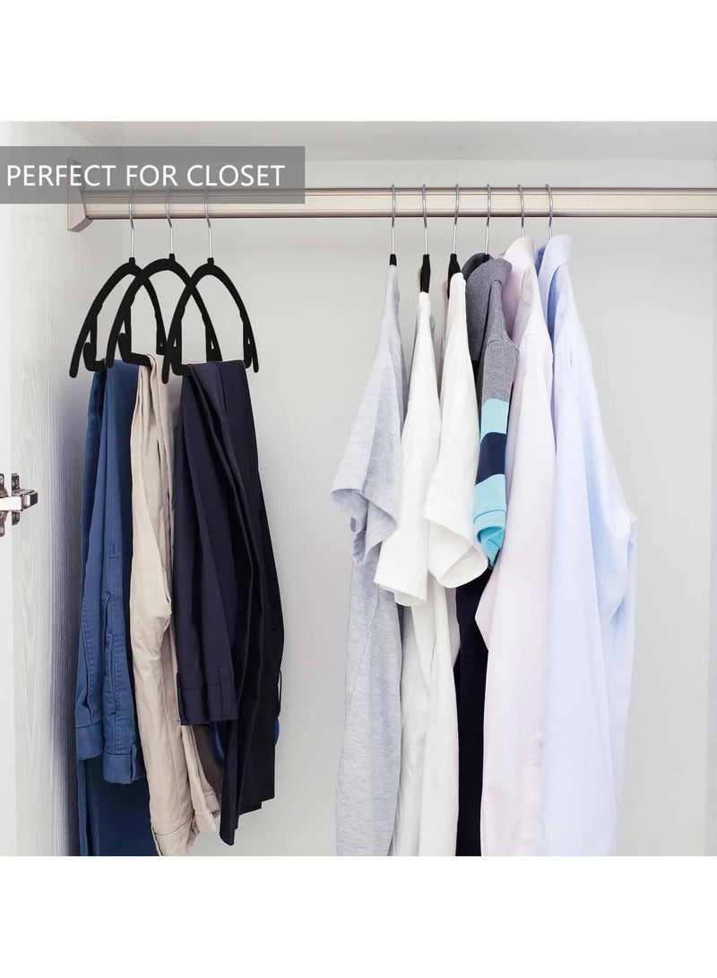 Aideli Pack of 20 Premium Velvet Hangers – Heavy-Duty, Non-Slip, Space-Saving Design with Chrome Hooks – Rounded Shoulders for Coats, Sweaters, Jackets & Pants - Image 5