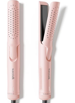 wavytalk Wavytalk Airflow Styler Curling Iron Cool Curl 360 Cool Air Lock in Style for Lasting Curls Reduces Damage 2 in 1 Hair Straightener and Curler 1 Inch AntiScald for Short Long Hair Pink 