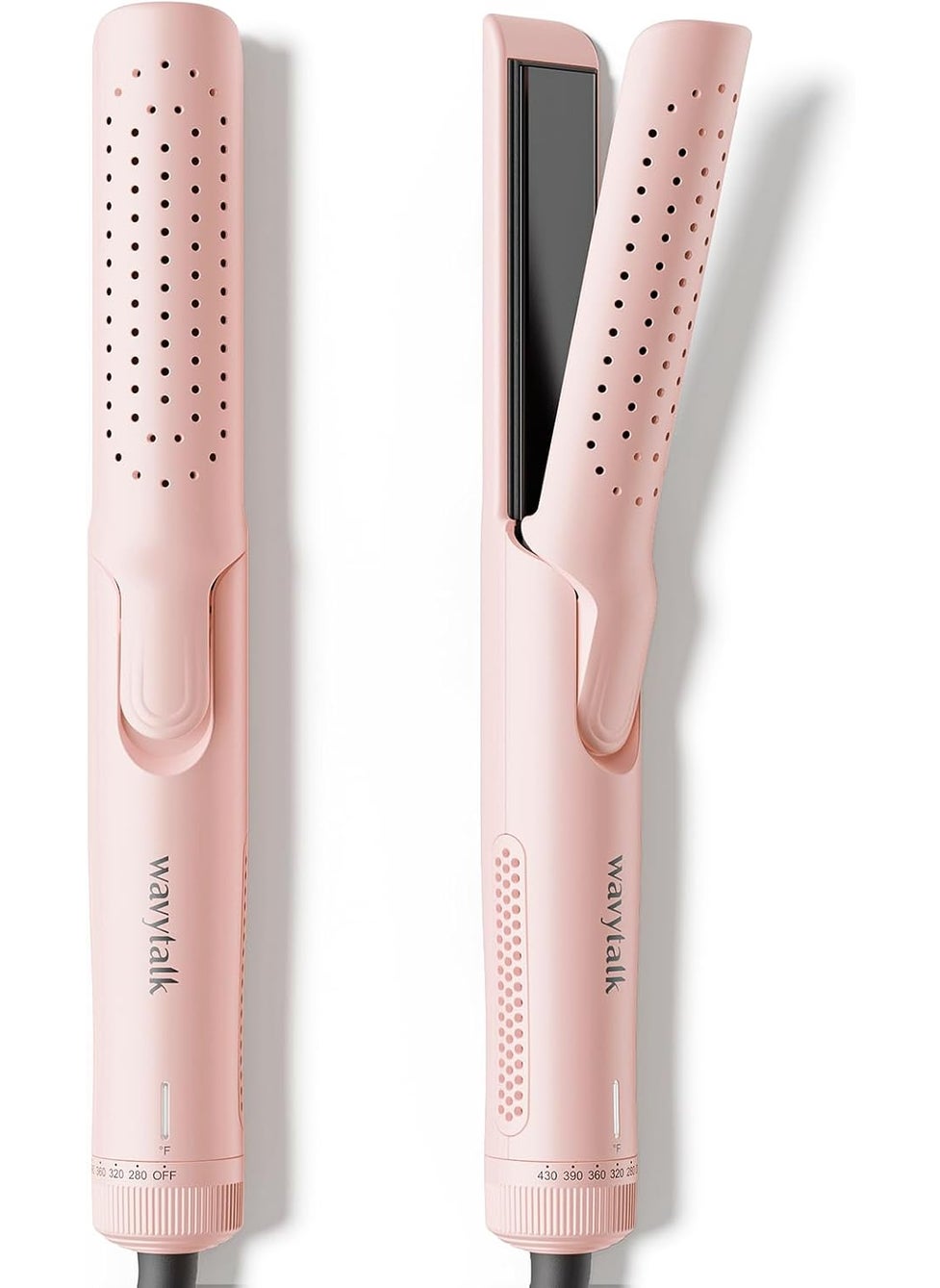wavytalk Wavytalk Airflow Styler Curling Iron Cool Curl 360 Cool Air Lock in Style for Lasting Curls Reduces Damage 2 in 1 Hair Straightener and Curler 1 Inch AntiScald for Short Long Hair Pink 