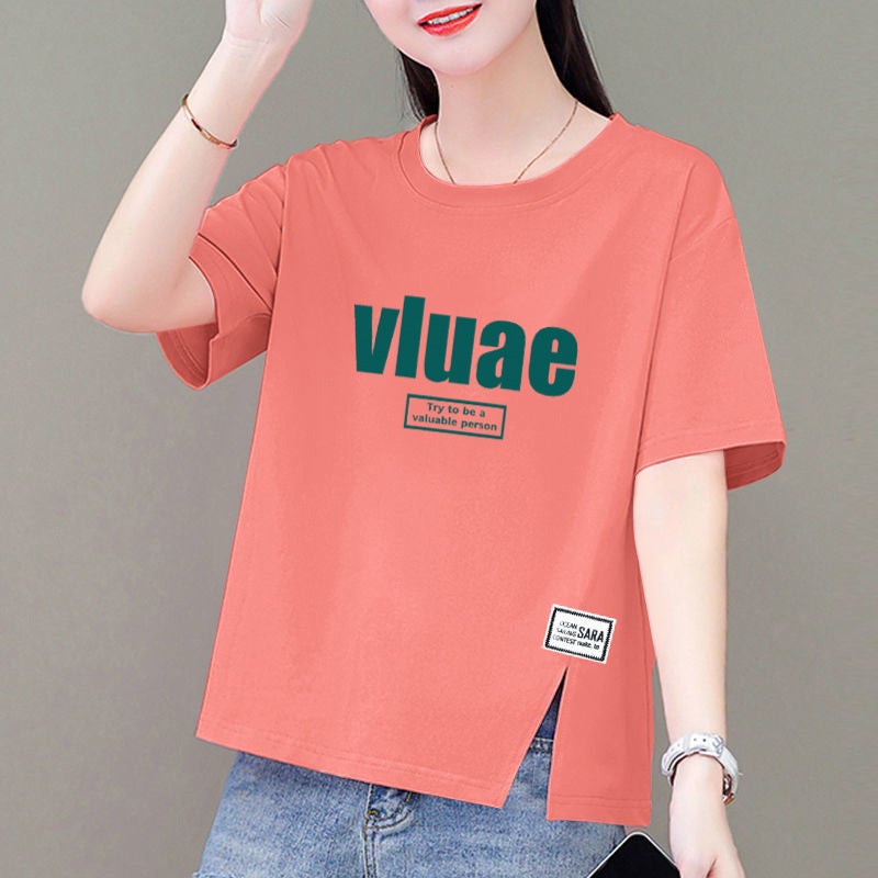 Short-sleeved T-shirt Women's 2024 Summer New Korean-style Loose Slimming Round Neck Printed Design Sense Top Trendy T-shirt - Image 1