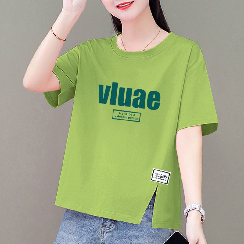 Short-sleeved T-shirt Women's 2024 Summer New Korean-style Loose Slimming Round Neck Printed Design Sense Top Trendy T-shirt - Image 3