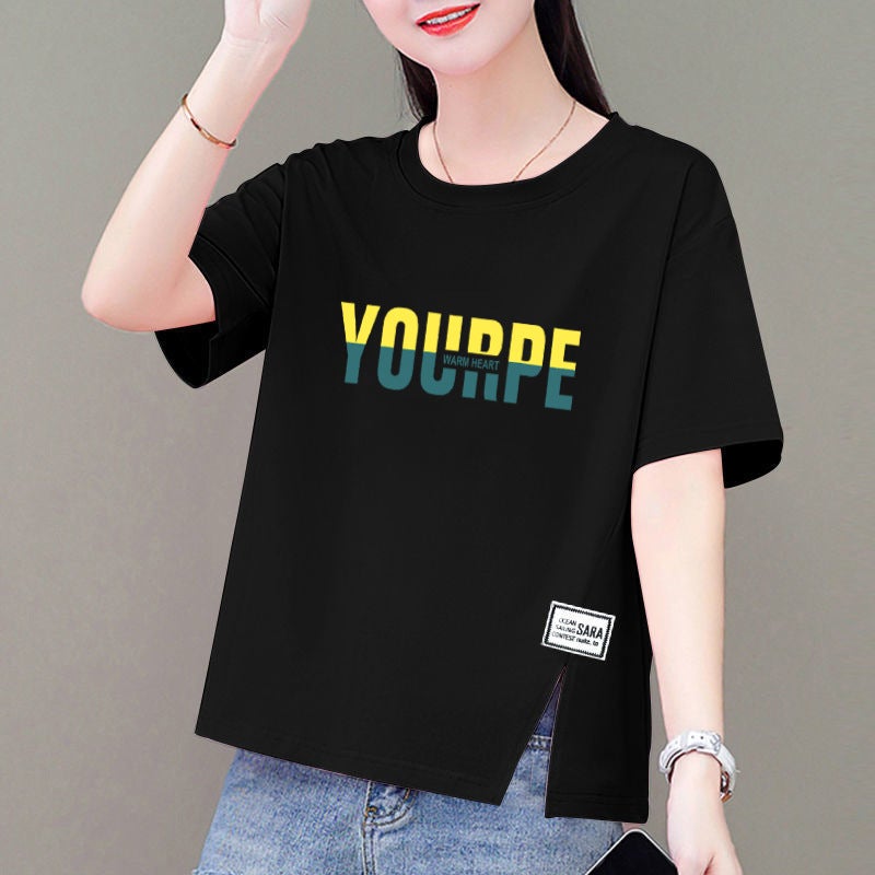 Short-sleeved T-shirt Women's 2024 Summer New Korean-style Loose Slimming Round Neck Printed Design Sense Top Trendy T-shirt - Image 5