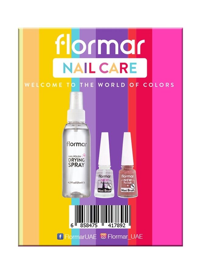 flormar Nail Polish Drying Spray + 2Pc Nail Enamel Giftset - Image 2