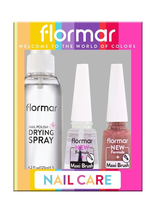flormar Nail Polish Drying Spray + 2Pc Nail Enamel Giftset - Image 1