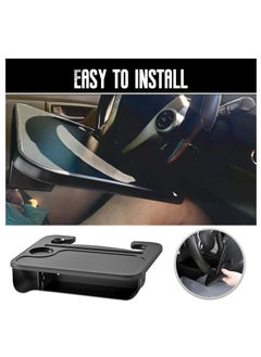 SYOSI Car Steering Wheel Tray, 2 In 1 Seat Gap Filler Organizer, Multifunctional Car Seat Accessories, Tray For Laptop Eating Working, Seat Organizer for Holding Phone, Sunglasses, Keys, Drink, Writing  - Image 5