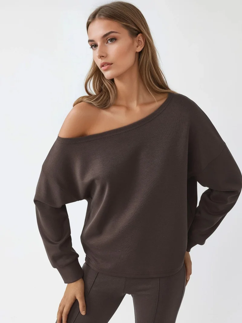 Busem BUSEM Asymmetrical Collar Relaxed Fit Sweatshirt
