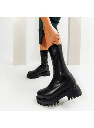 حذاء جلد نصف ساق بسحّاب LB-32 - أسود - pzsku/ZA75386227F34EA987755Z/45/1759230389/98601b9d-3884-427a-be75-ec0283eee1cf