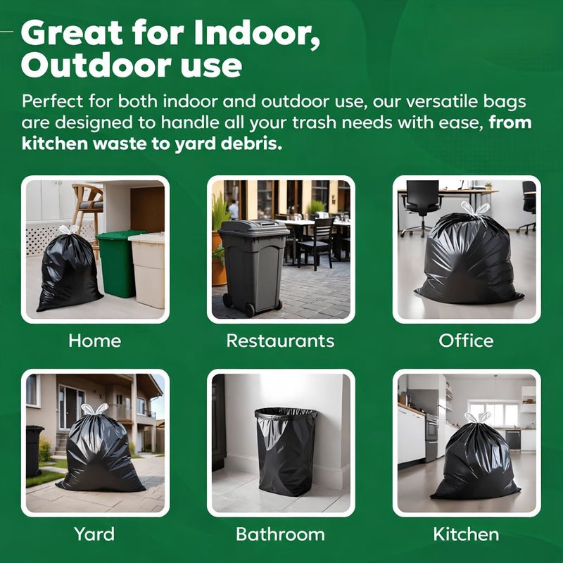 200 Pieces Heavy Duty Leak Proof Odor Blocking Drawstring Garbage Bags Kitchen Bathroom Office Outdoor - Image 5