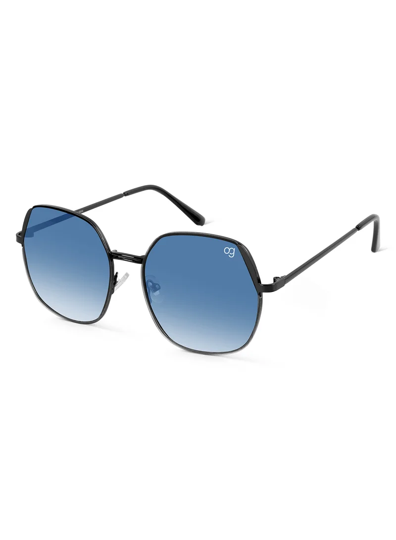 Woggles Latest & Stylish UV Protected Glow BlueX Black Round Sunglasses for Men & Women