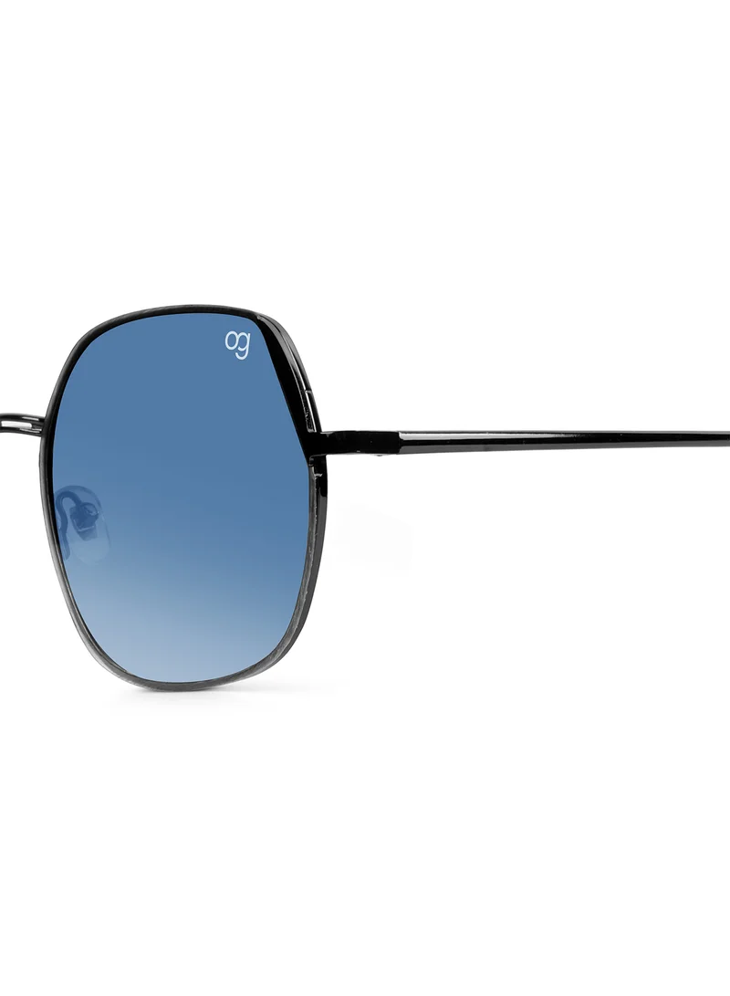 Woggles Latest & Stylish UV Protected Glow BlueX Black Round Sunglasses for Men & Women
