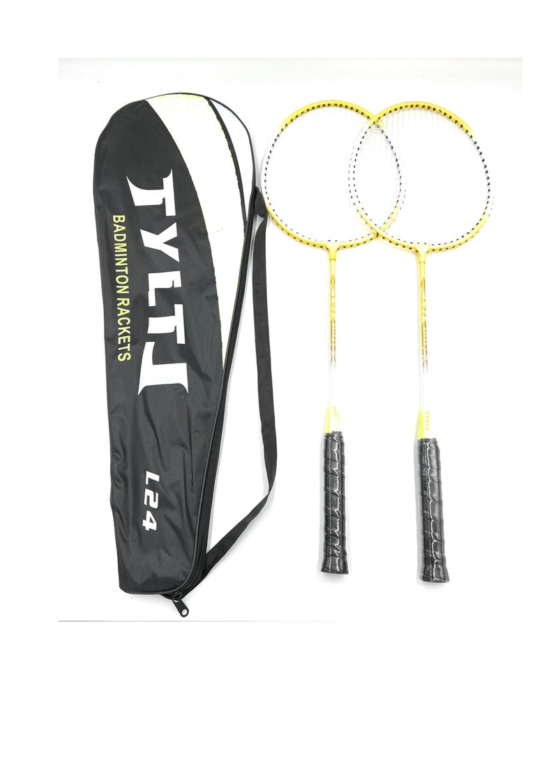 TYLT Set of 2 Kids Badminton Lightweight Durable Racquet Boys Girls Racquet Training Set with Carry Bag for Indoor Outdoor Beach Park Picnic Fun Play Exercise Activity - Image 1