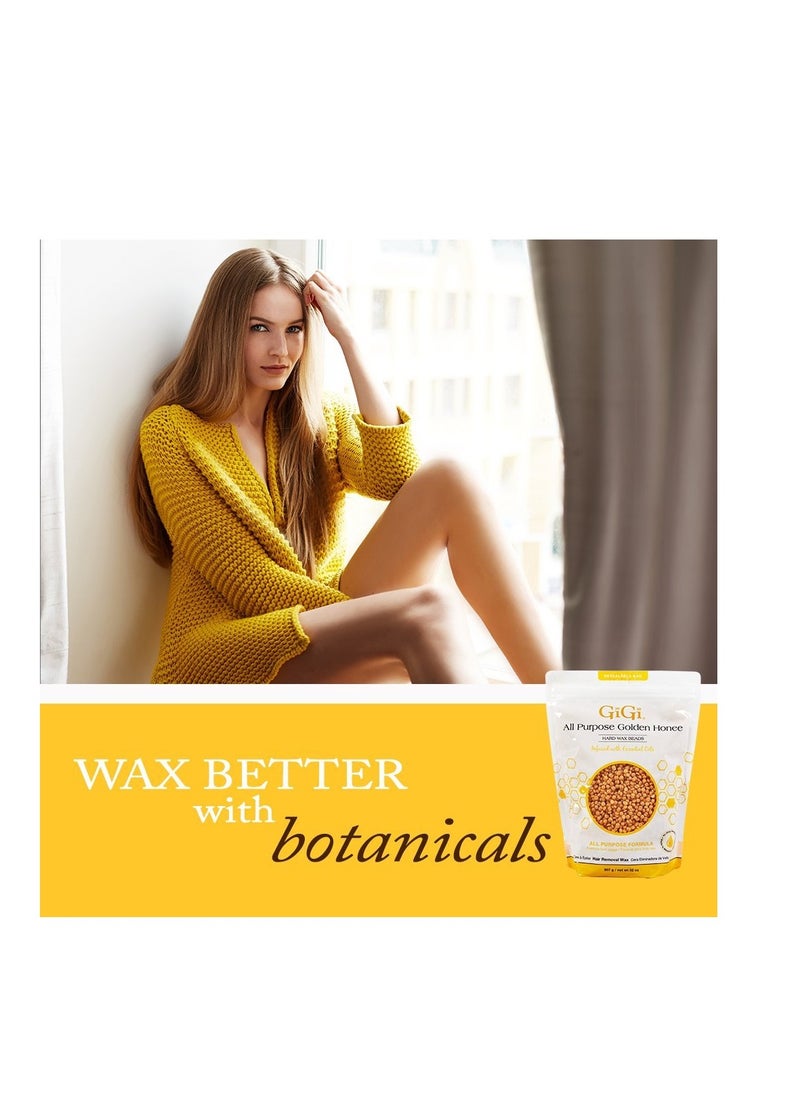 GiGi GiGi Hard Wax Beads, Golden Honee All Purpose Hair Removal Wax, no strip needed, 32 oz  - Image 2
