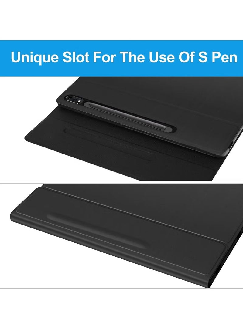 TIGER Samsung Galaxy Tab S8 Plus/S7 FE/S7 Plus 12.4” Keyboard Case | Magnetic Detachable Bluetooth Keyboard with Protective Stand Cover | S Pen Charging Support for Tab S8+ 2022, S7 FE 2021, S7+ 2020, Black - Image 5