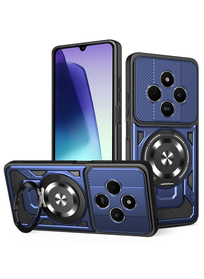 جراب وغطاء حماية مقاوم للصدمات وحمايه للكاميرا ومتوافق مع Redmi 14C / Poco C75 4G (ازرق)