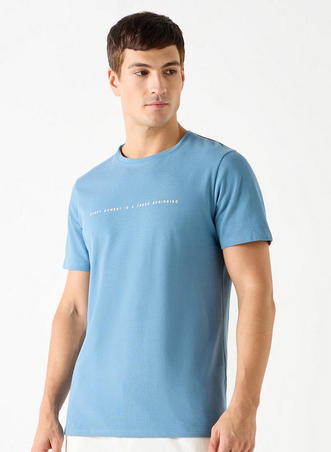 ايكونيك تيشيرت بياقة ضيقة وأكمام قصيرة وطبعات شعار من آيكونيك - Image 1