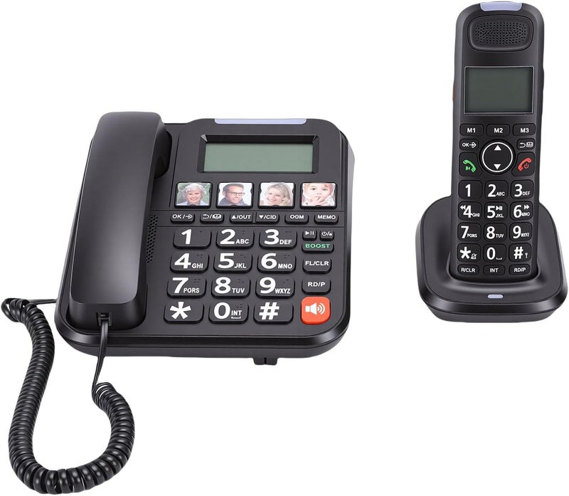 Corded & Cordless Home Phone System with Full Duplex Speakerphone, Backlit LCD, Large Buttons for Easy Use, Volume Control Ideal for Home Office & Elderly Users - Image 1
