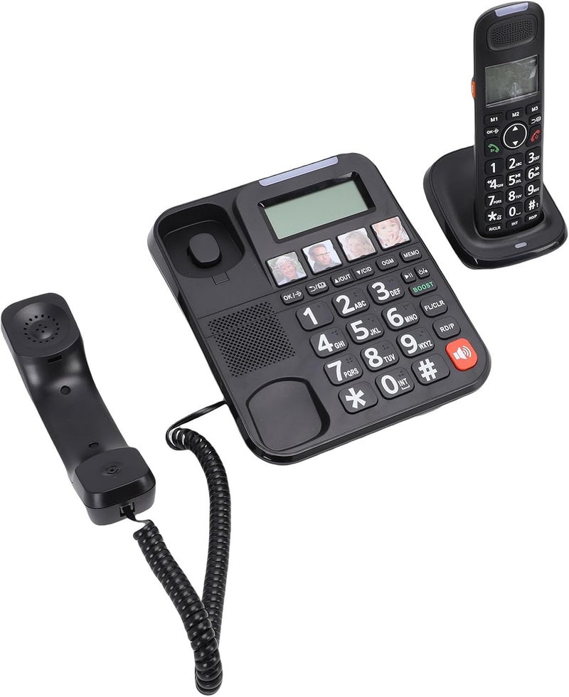 Corded & Cordless Home Phone System with Full Duplex Speakerphone, Backlit LCD, Large Buttons for Easy Use, Volume Control Ideal for Home Office & Elderly Users - Image 4