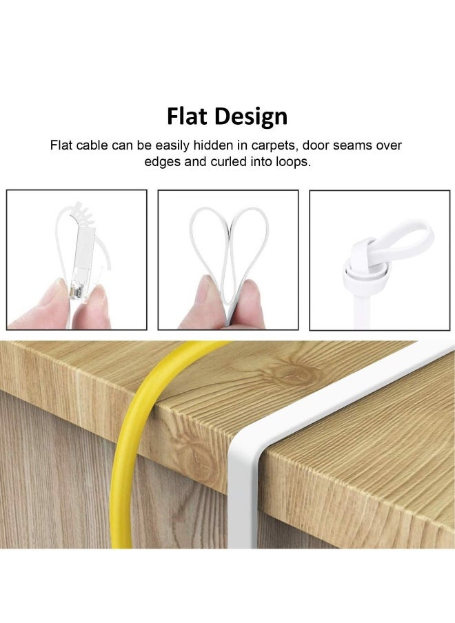 Generic - CAT 6 Ethernet Cable, 6 Pack 3ft High Speed Solid Flat CAT6 Gigabit Internet Network LAN Patch Cords, Bare Copper Snagless RJ45 Connector for Modem, Router, Computer - Image 1