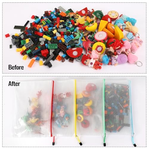 EOOUT 32pcs Mesh Zipper Pouch Bags, Mesh Bags with Zipper, Zipper Pouch for Organizing, Letter Size, A4 Size, for Office Supplies, Puzzles - Image 4