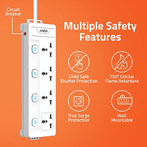 Artis AR-4MS 4 Universal Sockets with Multi Switch Surge Protector - Image 3