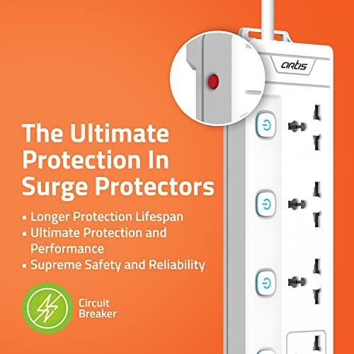 Artis AR-4MS 4 Universal Sockets with Multi Switch Surge Protector - Image 4