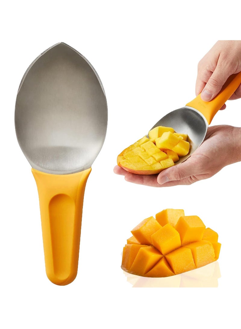SYOSI Mango Slicer, Mango Cutter Mango Splitter to Separate the pulp Watermelon Cutter Home Fruit Slicer with Non-Slip Handle for Split Mango/Watermelon/Avocado (Orange) - Image 1