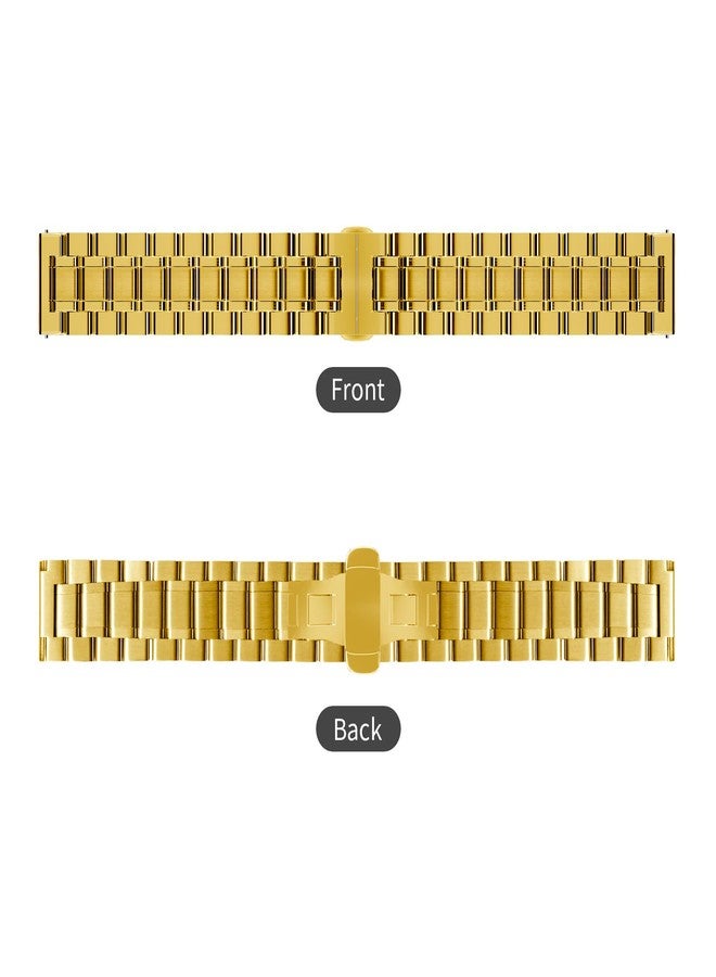 TStrap Metal Watch Band 19mm - Gold Quick Release Watch Bands for Men Women - Stainless Steel Smart Watch Strap Bracelet Replacement Polished - 12mm ... 20mm 22mm 24mm - Image 2