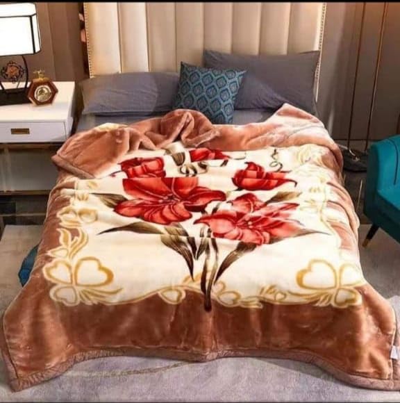 Bezzilish Home Bezzilish Home Ultra Soft Luxurious Embossed Very Warm Korean Mink Double Bed Blanket Double Ply Super Soft Blanket for Ac Room Size 9090 Inches Special for Diwali Gift Multicolor 01 