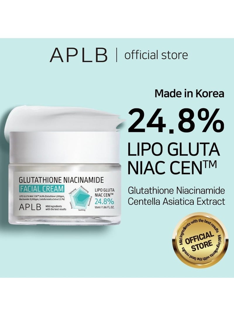 APLB Glutathione Niacinamide Facial Cream | LIPO GLUTA NIAC CEN™ 24.8% 1.86 FL.OZ/Korean Skincare, Deep hydration, Niacinamide, Improve skin elasticity, Improve skin texture - Image 2
