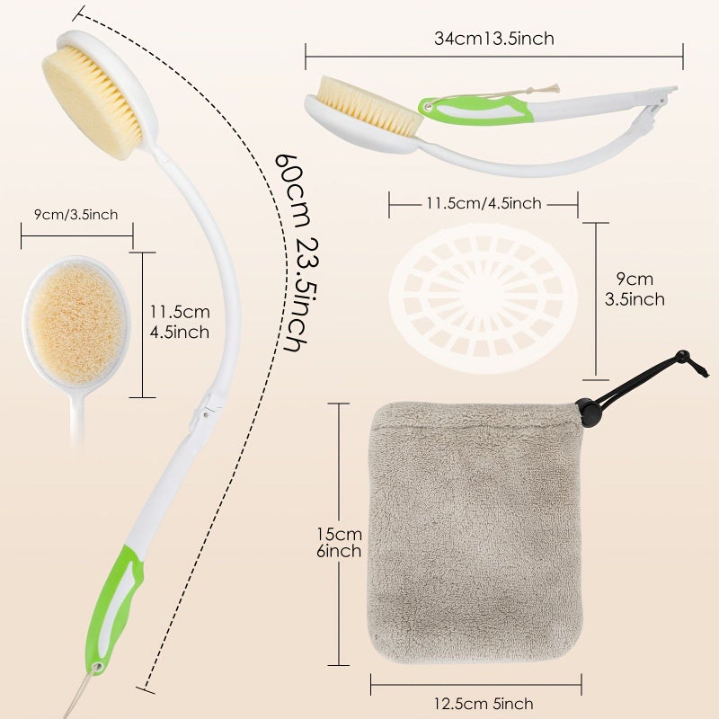 Curved Handy Back Scrubber Brush For Elderly Bathing Hands Free Comfort - Image 3