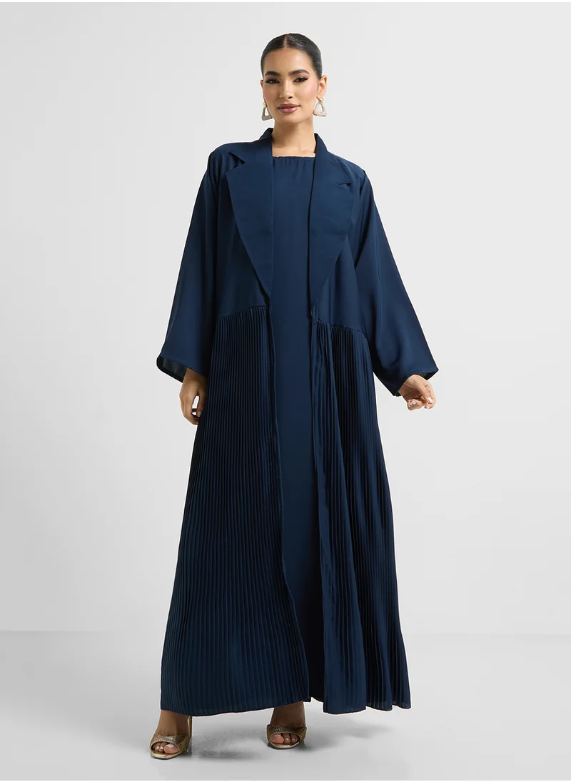 Khizana Pleated Abaya With Inner Dress & Sheila